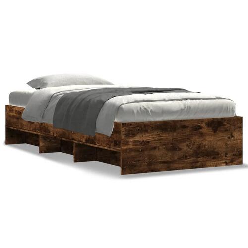 Sengeramme 75x190 cm uden madras konstrueret træ røget eg