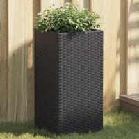 Plantekasser 2 stk. 30x30x60 cm polyrattan sort