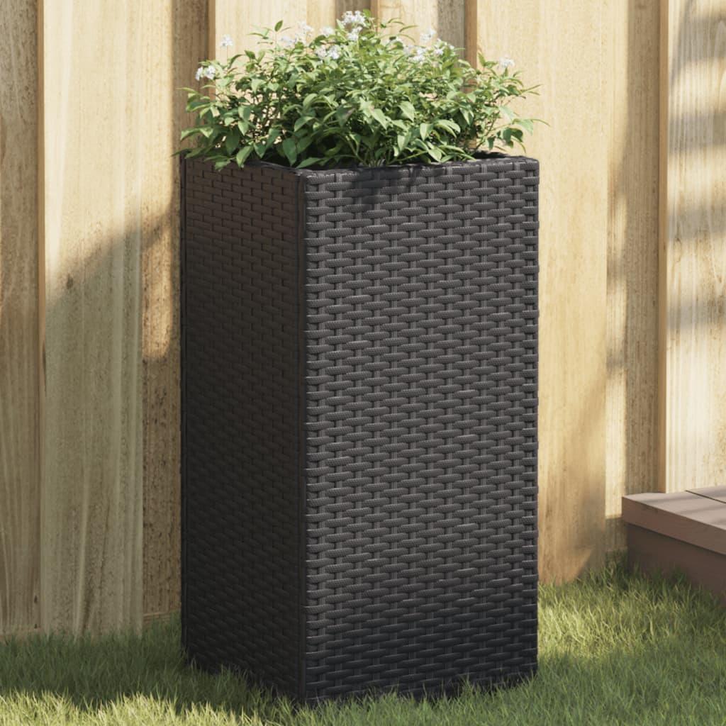Plantekasser 2 stk. 30x30x60 cm polyrattan sort