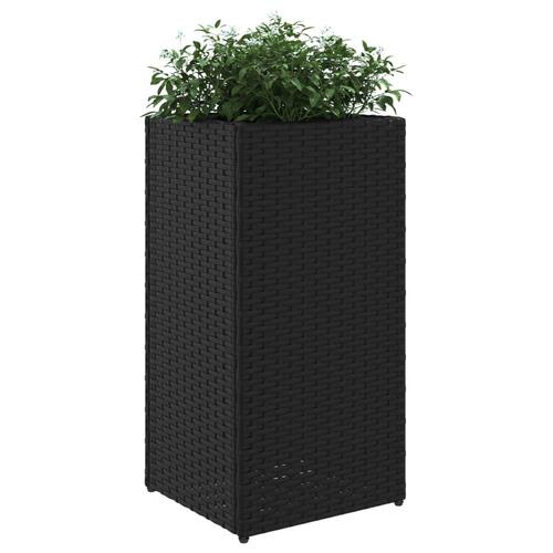 Plantekasser 2 stk. 30x30x60 cm polyrattan sort