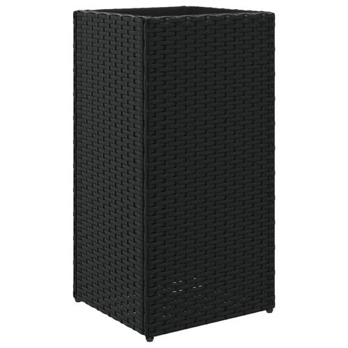 Plantekasser 2 stk. 30x30x60 cm polyrattan sort