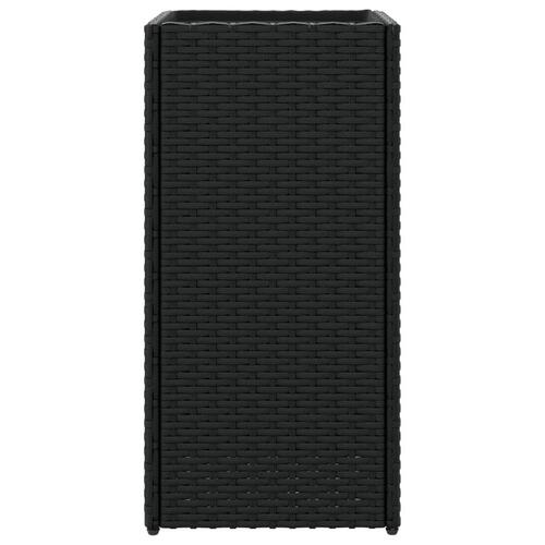 Plantekasser 2 stk. 30x30x60 cm polyrattan sort