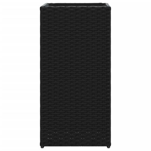 Plantekasser 2 stk. 30x30x60 cm polyrattan sort