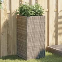 Plantekasser 2 stk. 40x40x80 cm polyrattan grå