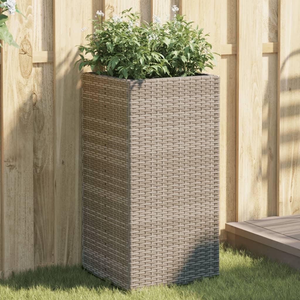 Plantekasser 2 stk. 40x40x80 cm polyrattan grå