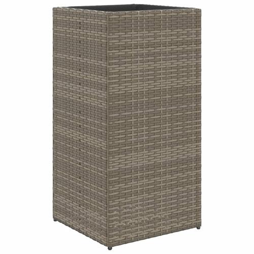 Plantekasser 2 stk. 40x40x80 cm polyrattan grå