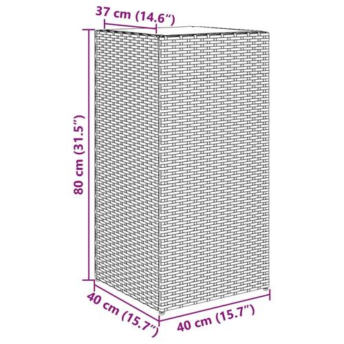 Plantekasser 2 stk. 40x40x80 cm polyrattan grå
