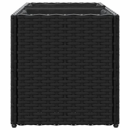 Plantekasser 2 stk. med 2 potter 72x30x32 cm polyrattan sort