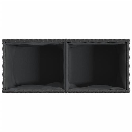 Plantekasser 2 stk. med 2 potter 72x30x32 cm polyrattan sort