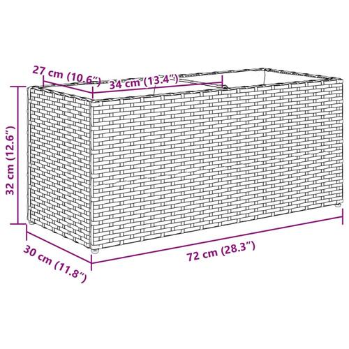 Plantekasser 2 stk. med 2 potter 72x30x32 cm polyrattan sort