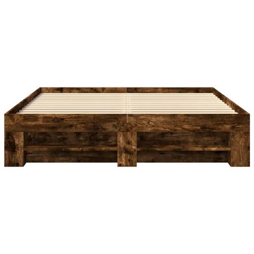 Sengeramme 150x200 cm uden madras konstrueret træ røget eg