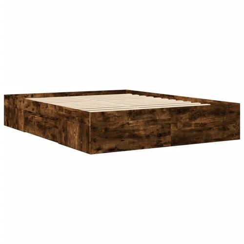 Sengeramme 150x200 cm uden madras konstrueret træ røget eg