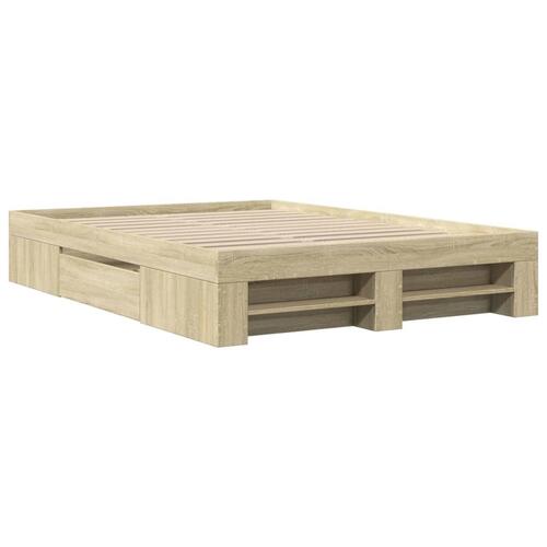 Sengeramme 120x200 cm uden madras konstrueret træ sonoma-eg