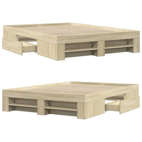 Sengeramme 120x200 cm uden madras konstrueret træ sonoma-eg