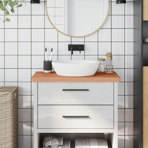 Bordplade til badeværelse 80x40x4 cm massivt bøgetræ