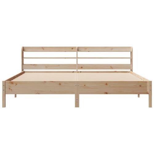 Sengeramme uden madras 200x200 cm massivt fyrretræ