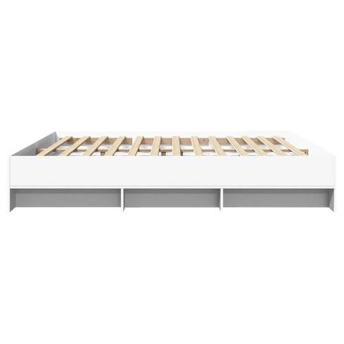 Sengestel 200x200 cm konstrueret træ hvid
