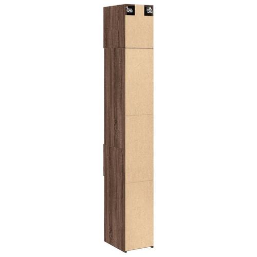 Skab 30x42,5x225 cm smalt konstrueret træ brun egetræsfarve
