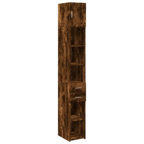 Skab 30x42,5x225 cm smalt konstrueret træ røget egetræsfarve