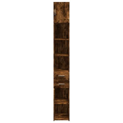 Skab 30x42,5x225 cm smalt konstrueret træ røget egetræsfarve