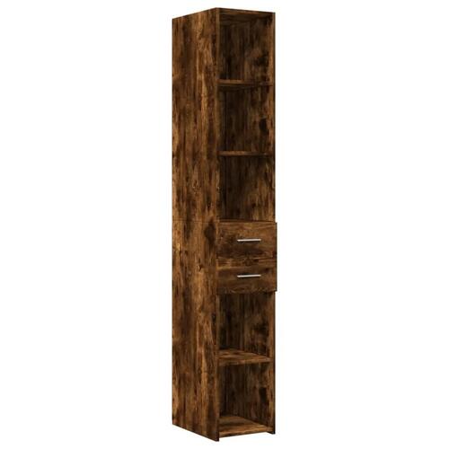 Skab 30x42,5x225 cm smalt konstrueret træ røget egetræsfarve