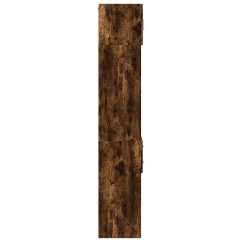 Skab 30x42,5x225 cm smalt konstrueret træ røget egetræsfarve