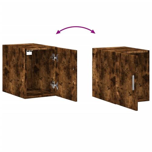 Skab 30x42,5x225 cm smalt konstrueret træ røget egetræsfarve