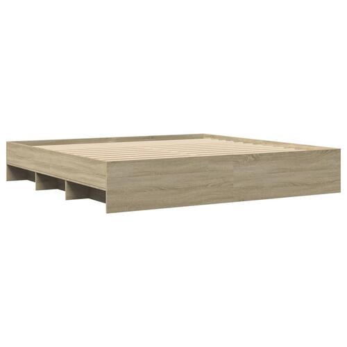Sengeramme uden madras 200x200 cm konstrueret træ sonoma-eg