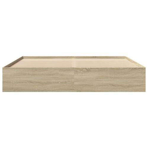 Sengeramme uden madras 200x200 cm konstrueret træ sonoma-eg