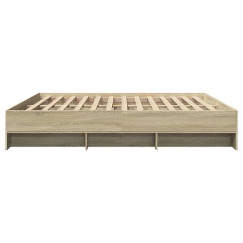 Sengeramme uden madras 200x200 cm konstrueret træ sonoma-eg