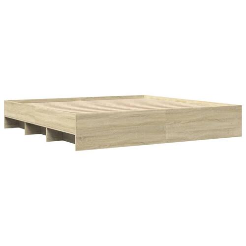 Sengeramme uden madras 200x200 cm konstrueret træ sonoma-eg