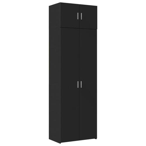 Opbevaringsskab 70x42,5x225 cm konstrueret træ sort