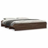 Sengestel uden madras 180x200 cm konstrueret træ brunt eg