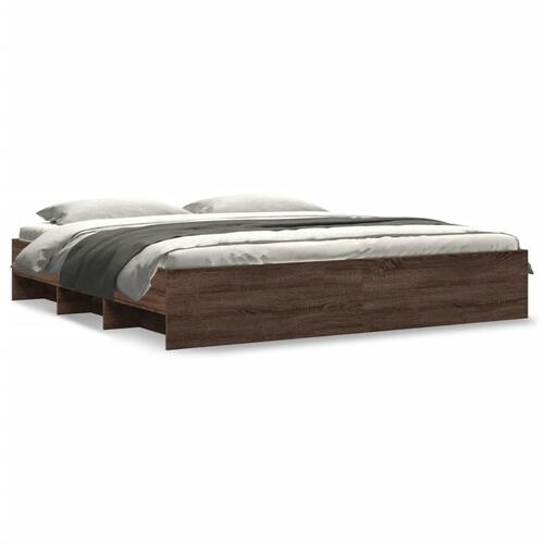 Sengestel uden madras 180x200 cm konstrueret træ brunt eg