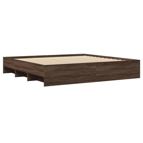 Sengestel uden madras 180x200 cm konstrueret træ brunt eg