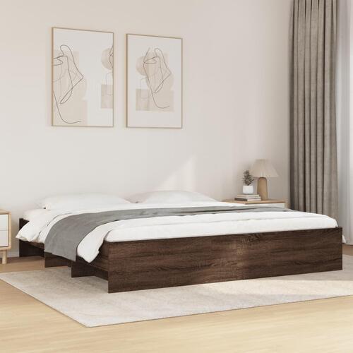Sengestel uden madras 180x200 cm konstrueret træ brunt eg