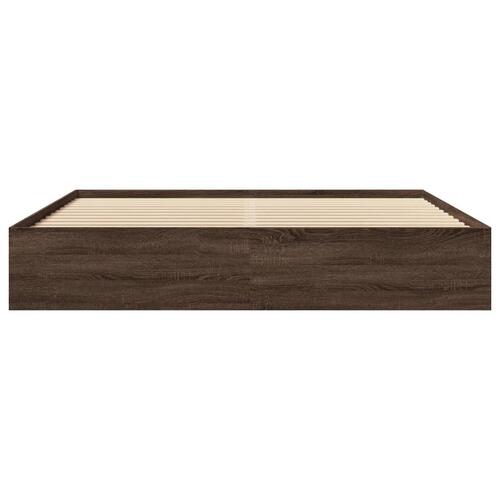 Sengestel uden madras 180x200 cm konstrueret træ brunt eg
