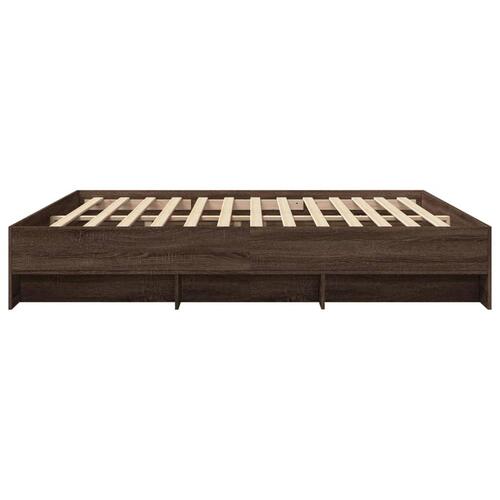 Sengestel uden madras 180x200 cm konstrueret træ brunt eg