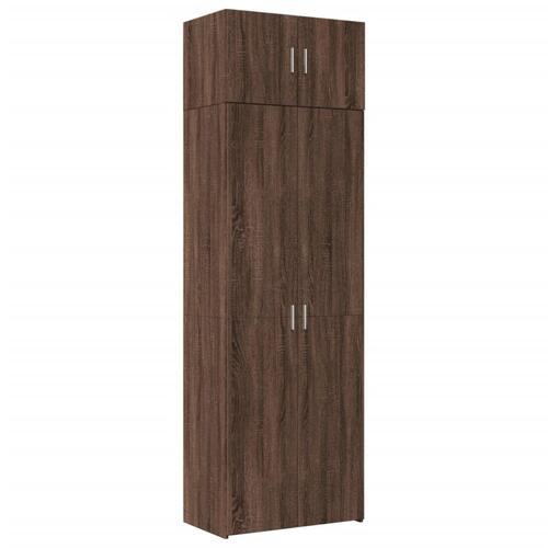 Skab 70x42,5x225 cm konstrueret træ brun egetræsfarve