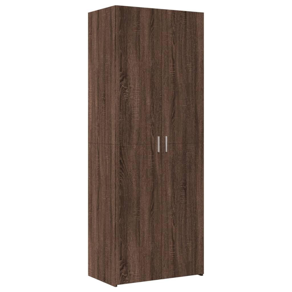 Skab 70x42,5x225 cm konstrueret træ brun egetræsfarve