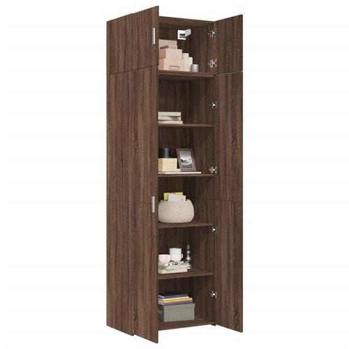 Skab 70x42,5x225 cm konstrueret træ brun egetræsfarve