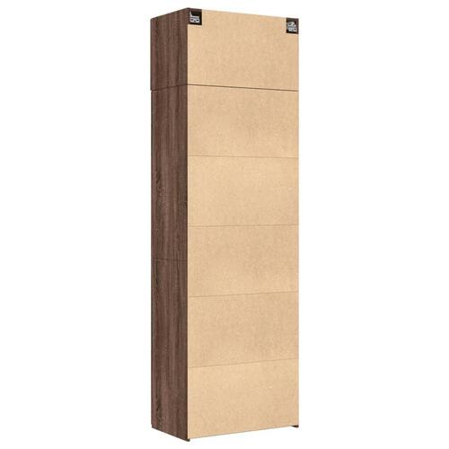 Skab 70x42,5x225 cm konstrueret træ brun egetræsfarve