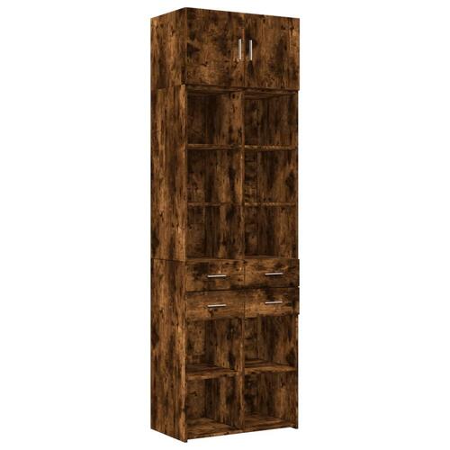 Skab 70x42,5x225 cm konstrueret træ røget egetræsfarve