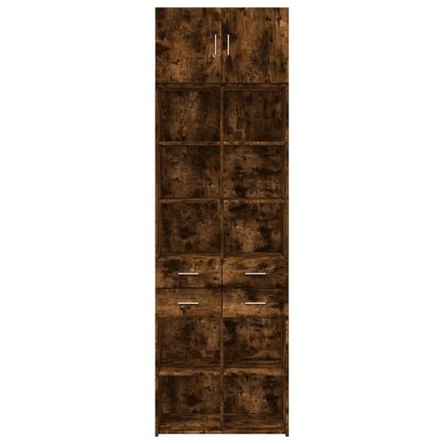 Skab 70x42,5x225 cm konstrueret træ røget egetræsfarve