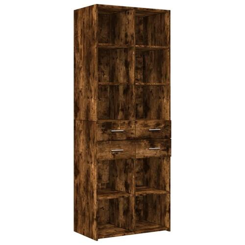 Skab 70x42,5x225 cm konstrueret træ røget egetræsfarve