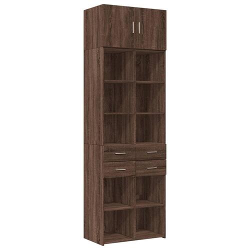 Skab 70x42,5x225 cm konstrueret træ brun egetræsfarve