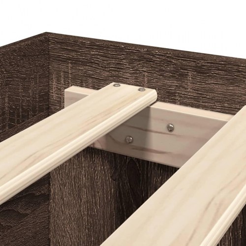 Sengeramme uden madras 200x200 cm konstrueret træ brun eg