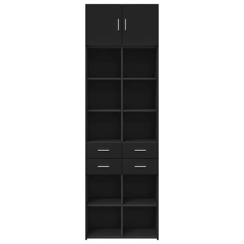 Opbevaringsskab 70x42,5x225 cm konstrueret træ sort