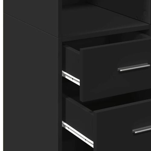 Opbevaringsskab 70x42,5x225 cm konstrueret træ sort