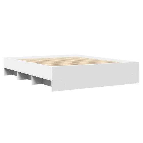 Sengestel 150x200 cm konstrueret træ hvid